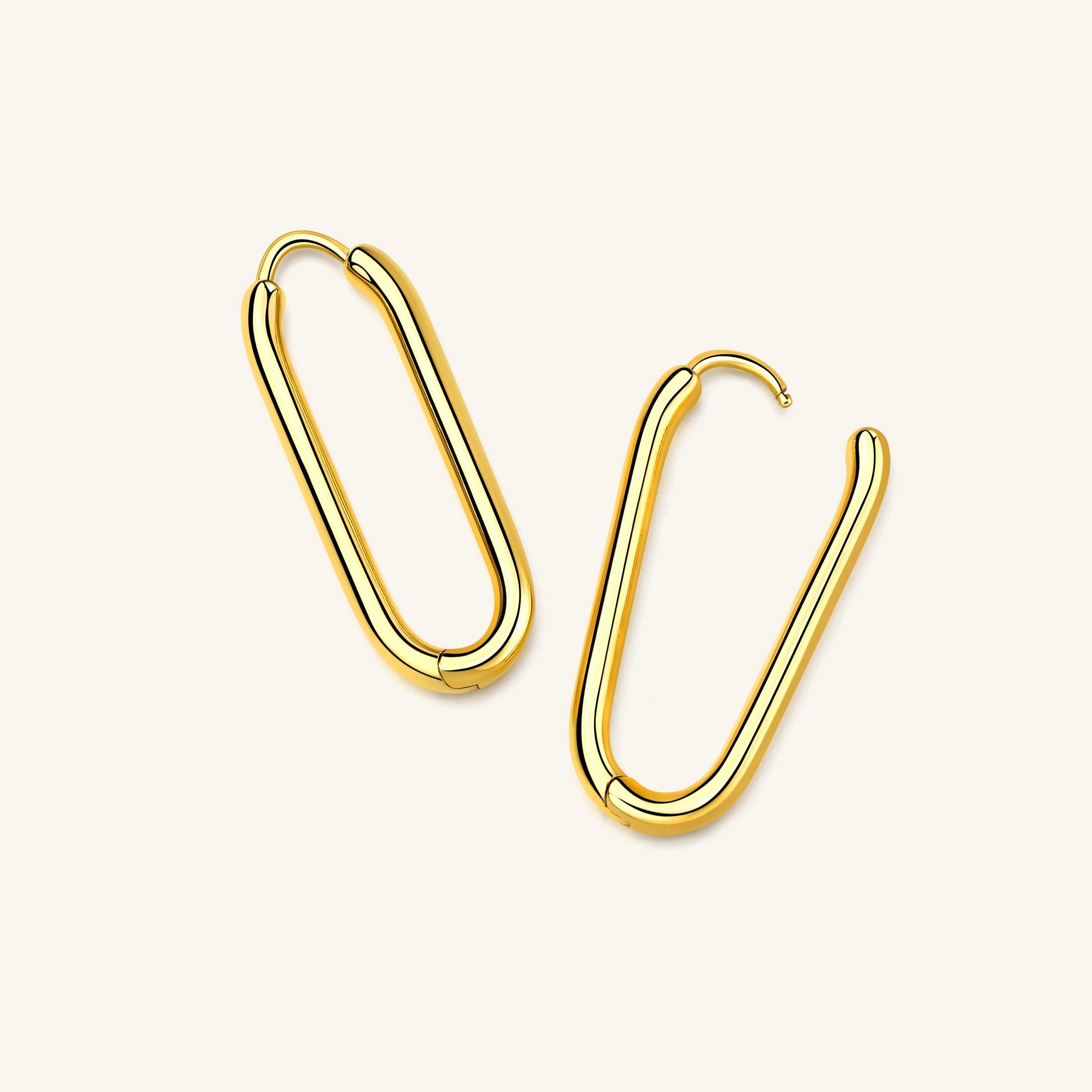 18K Gold-Filled Paperclip Hoop Earrings
