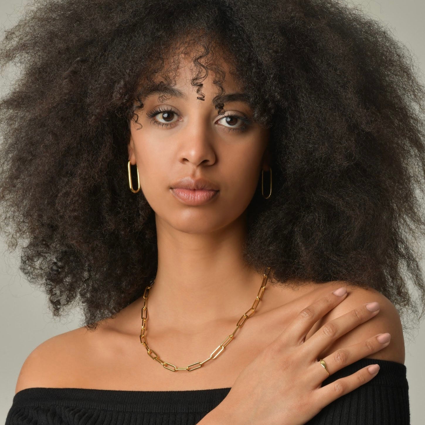 18K Gold-Filled Paperclip Hoop Earrings