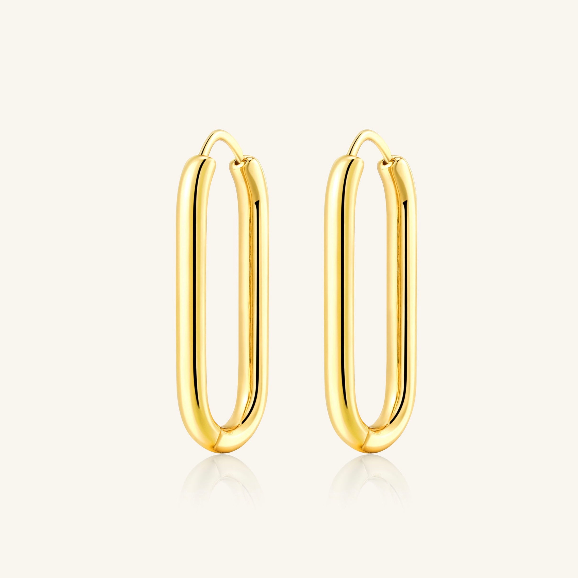 18K Gold-Filled Paperclip Hoop Earrings