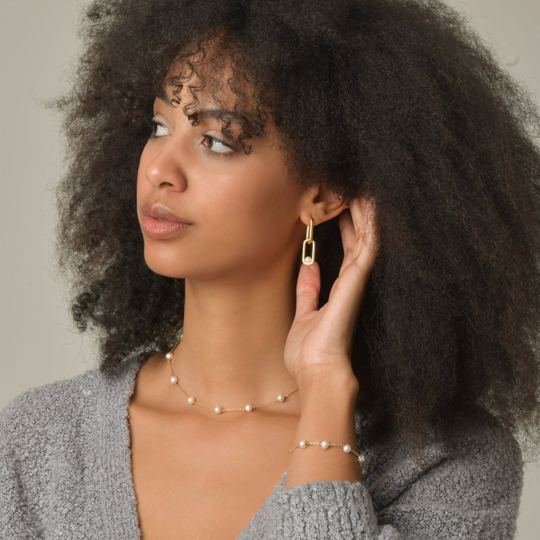 18K Gold-Filled Pearl Strand Bracelet