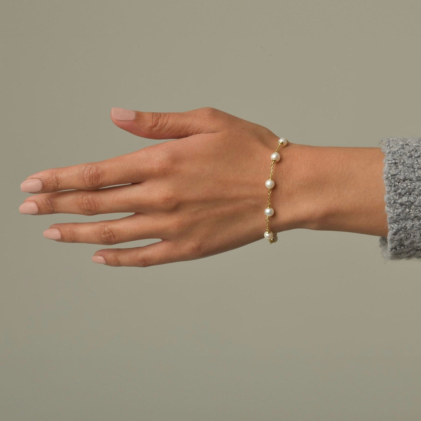 18K Gold-Filled Pearl Strand Bracelet