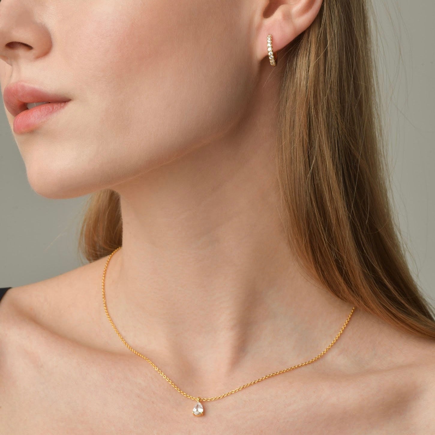 18K Gold-Filled Solitaire Necklace