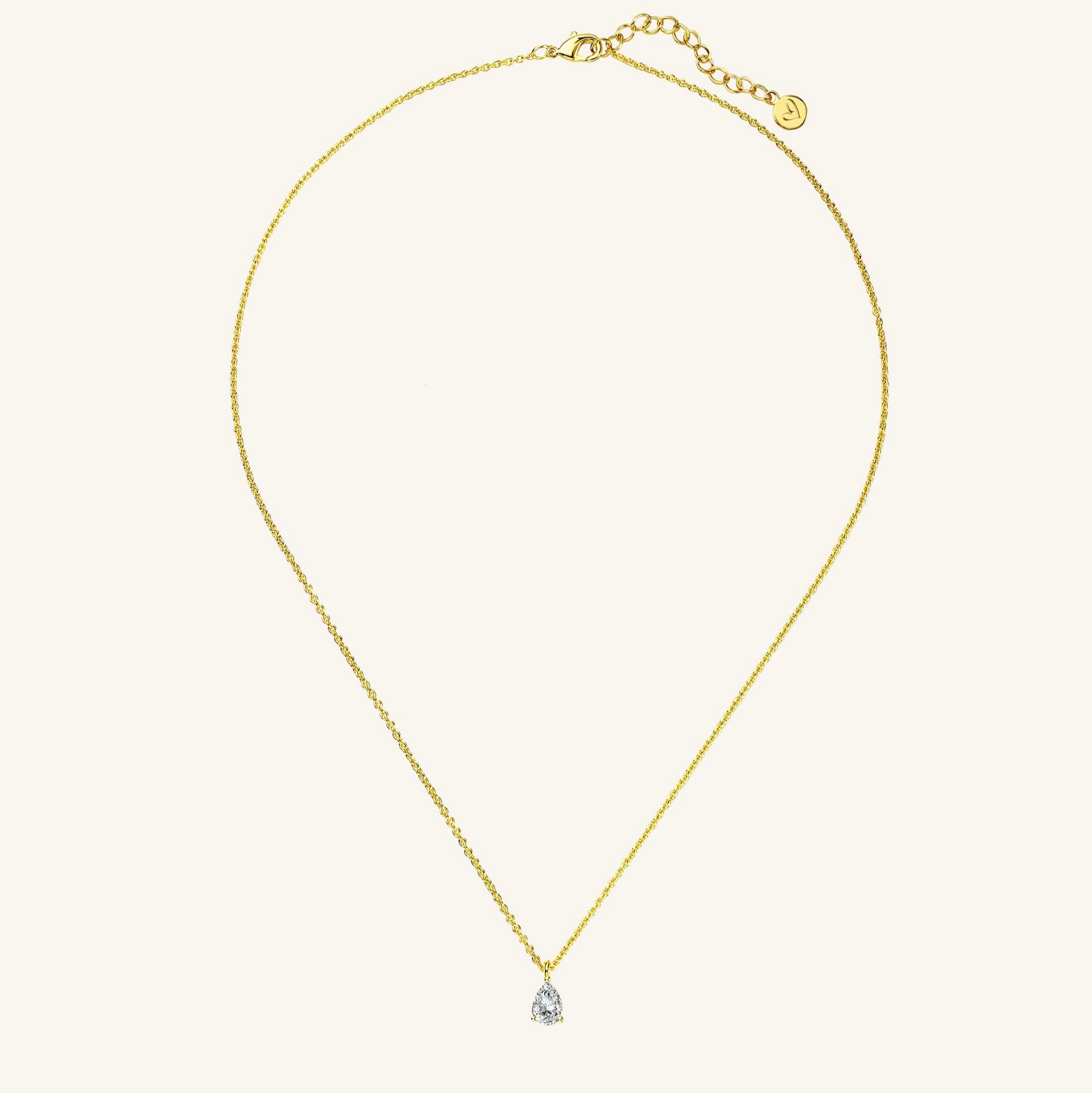 18K Gold-Filled Solitaire Necklace