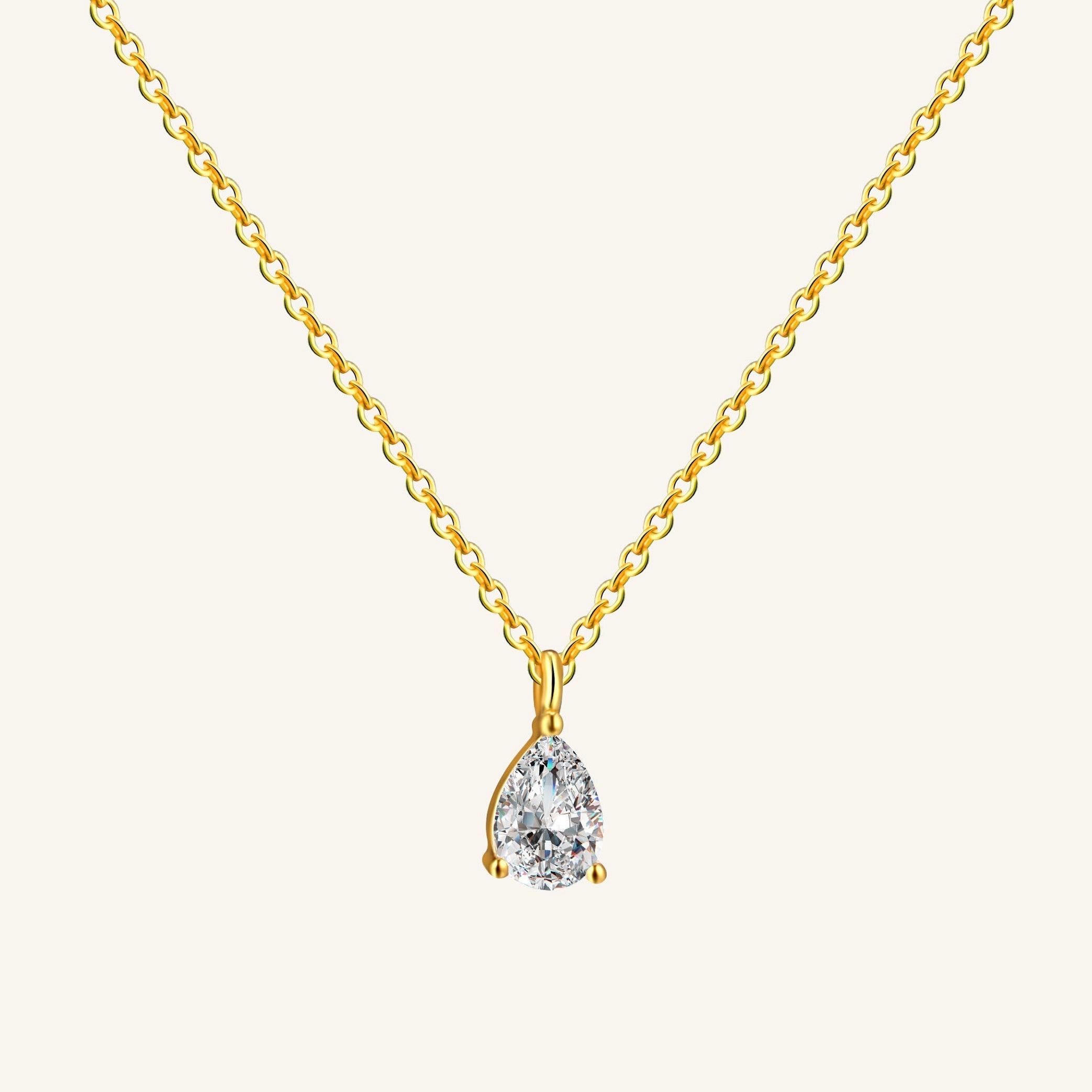 18K Gold-Filled Solitaire Necklace