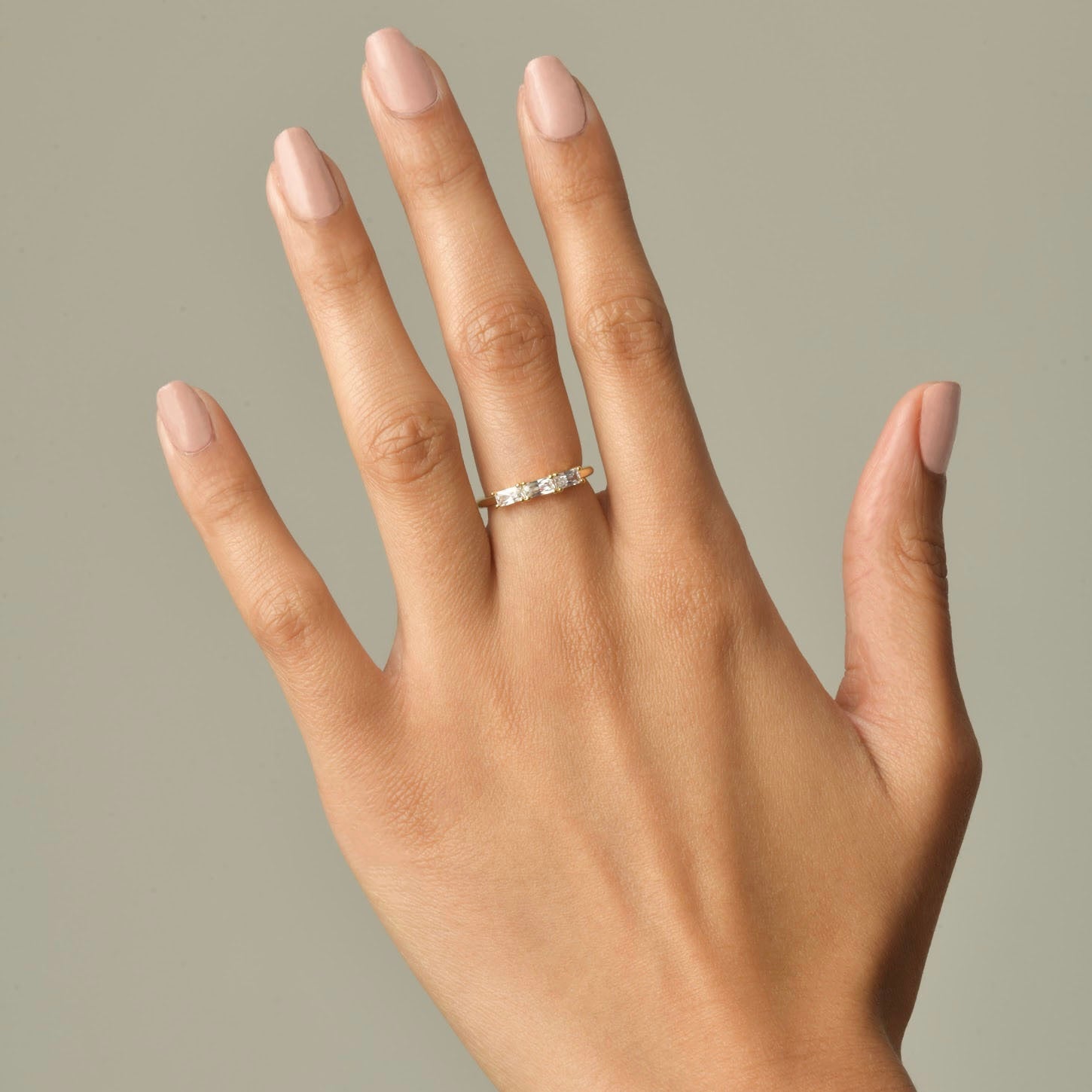 18K Gold-Filled Baguette Gem Ring