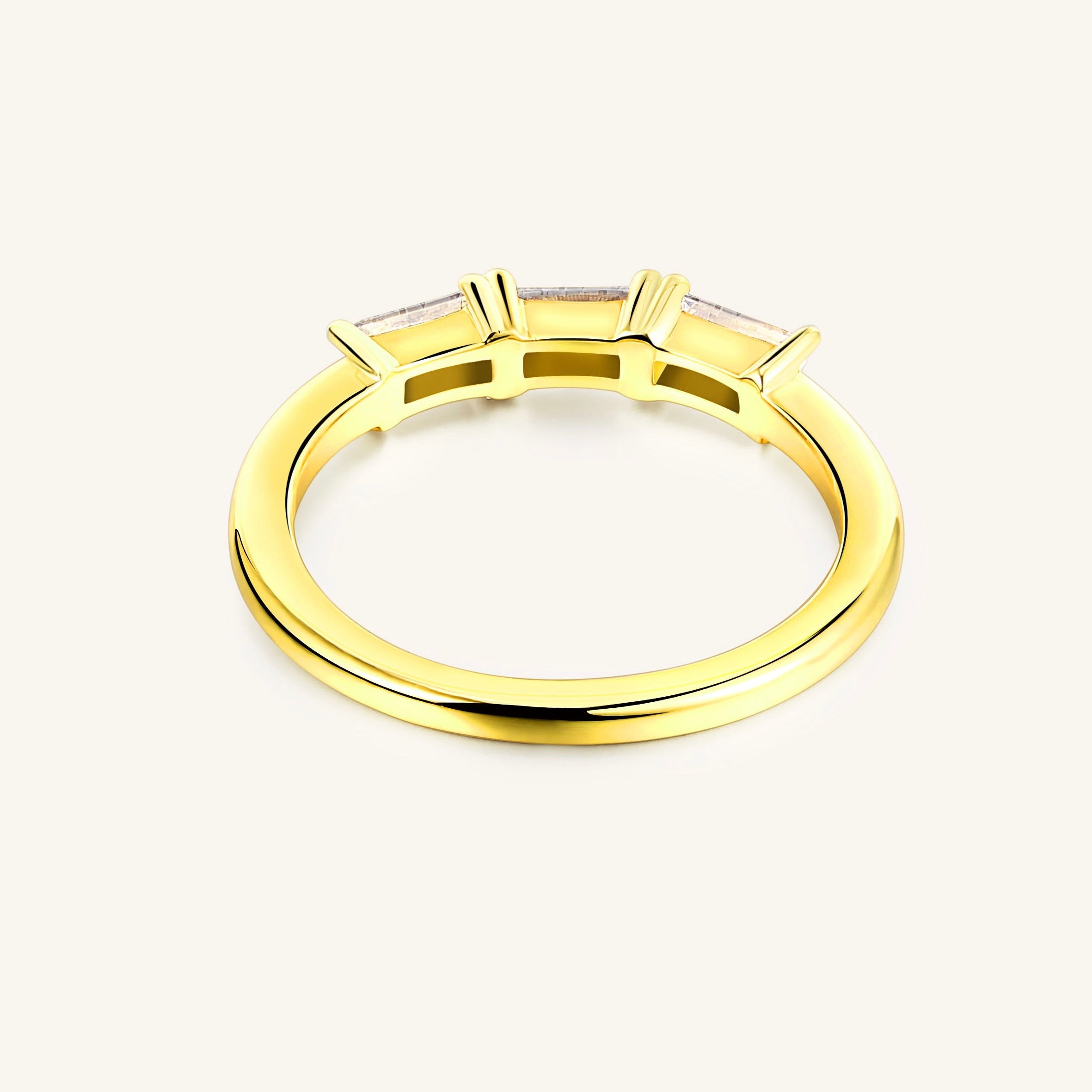 18K Gold-Filled Baguette Gem Ring