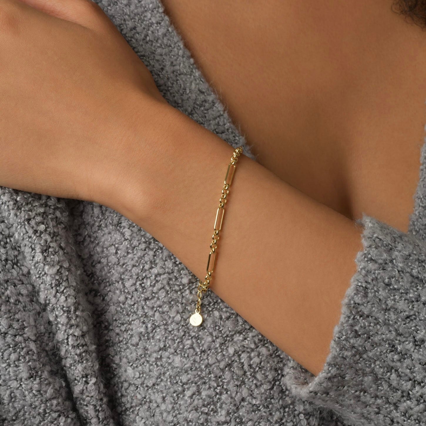 18K Gold-Filled Figaro Chain Bracelet