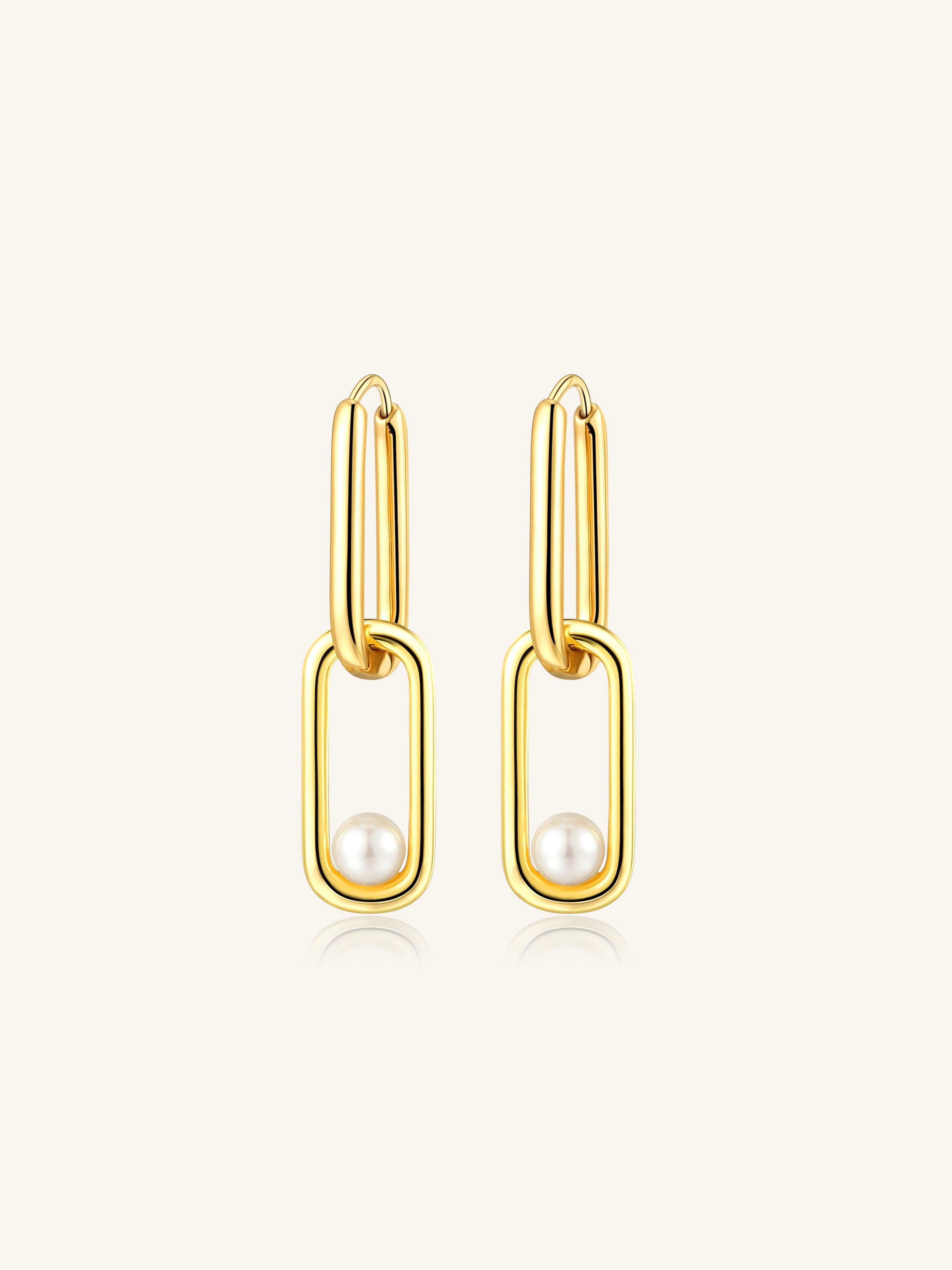 Paperclip Pearl Hoops