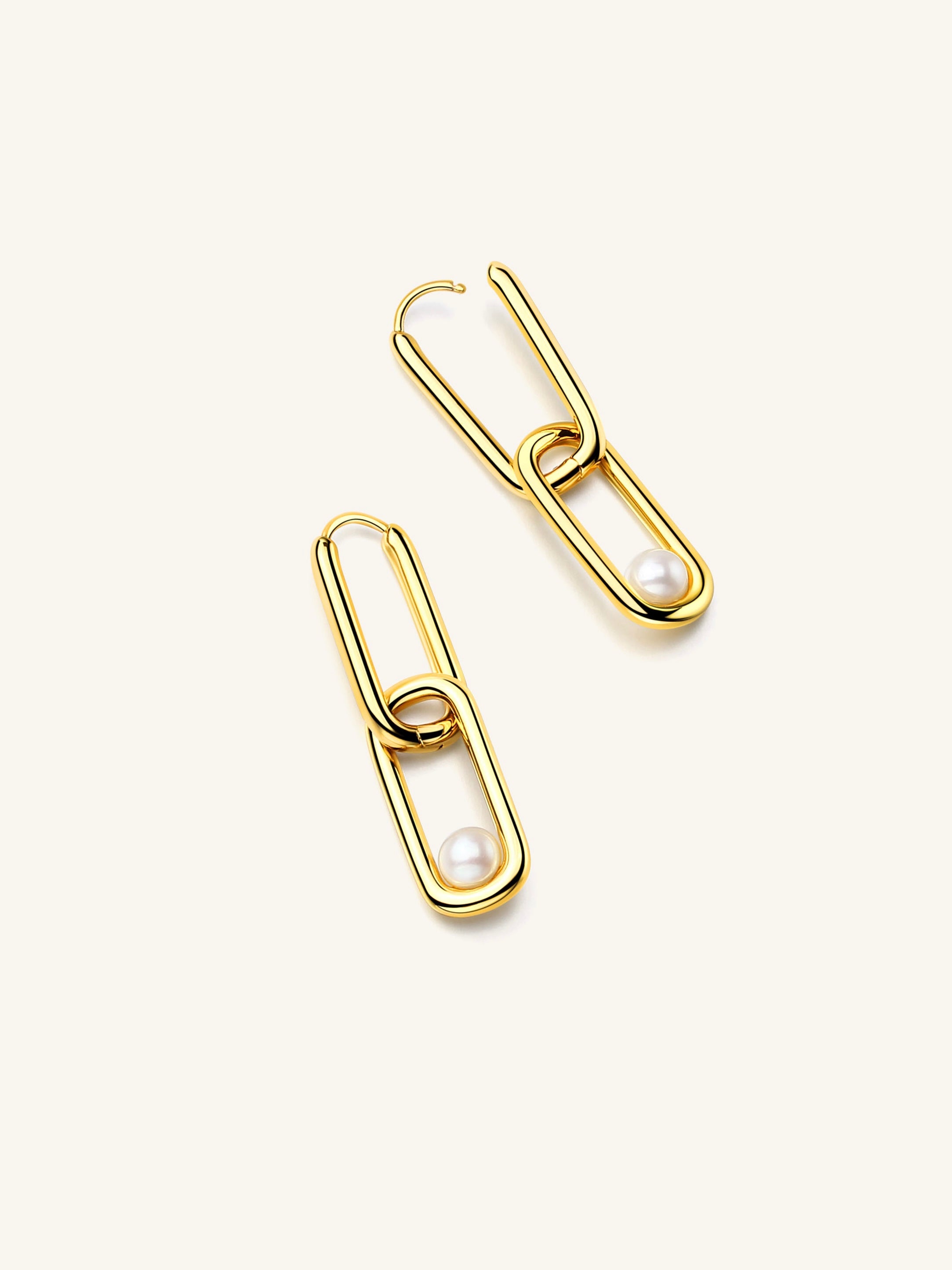 Paperclip Pearl Hoops