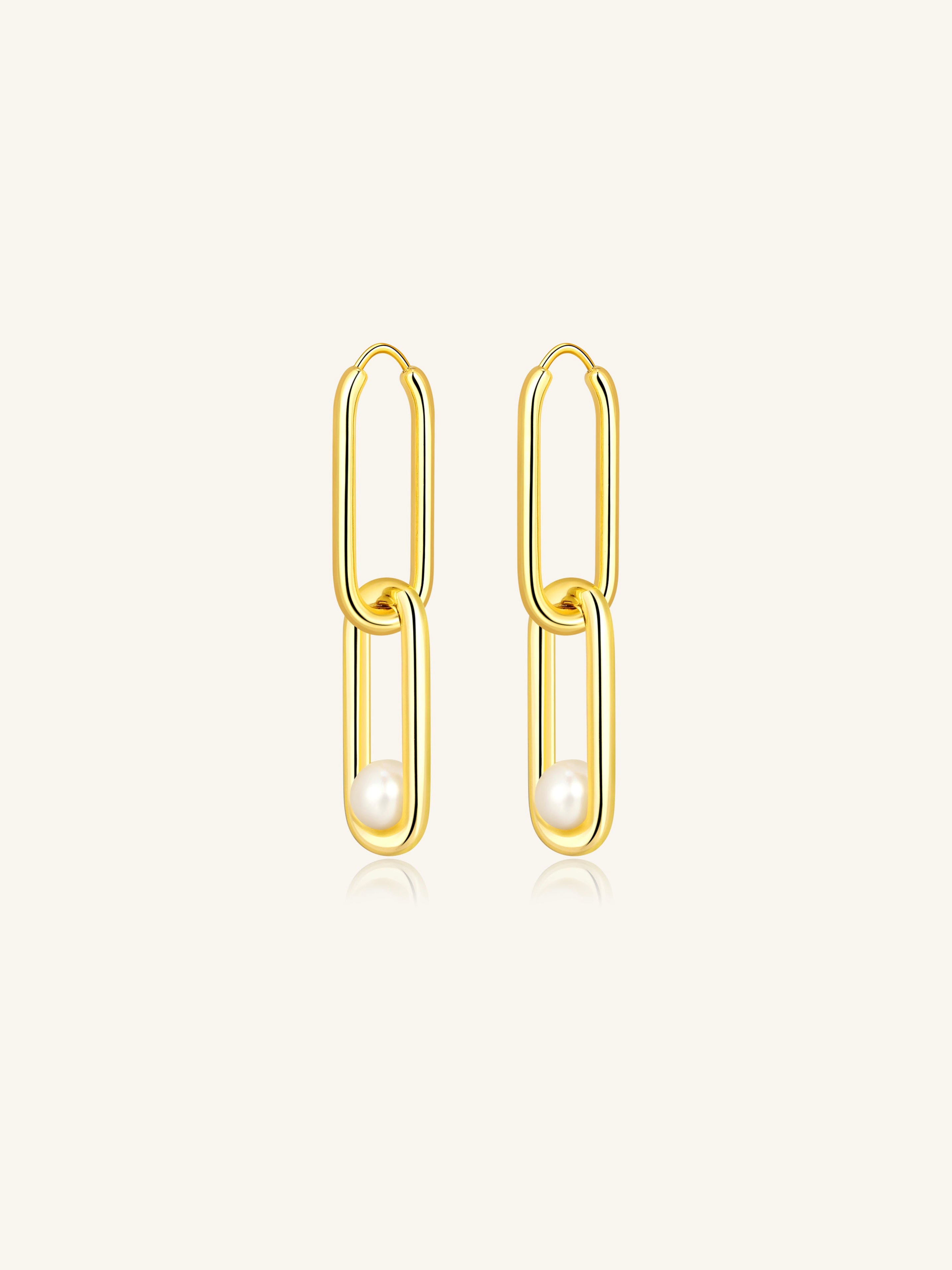 Paperclip Pearl Hoops